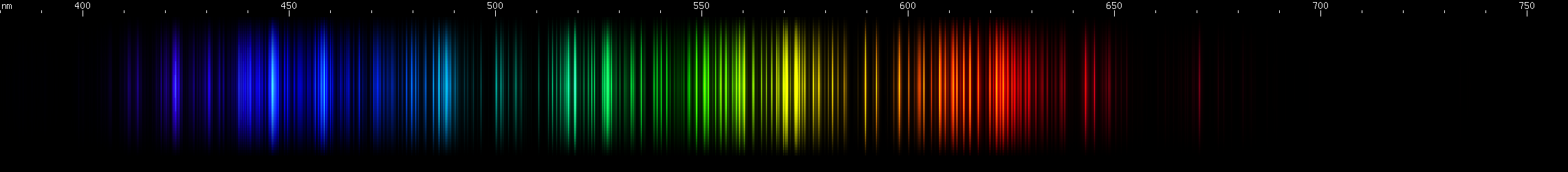 Spectral lines of Vanadium.
