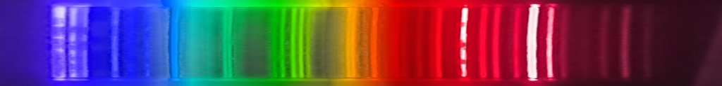 Photograph of emission spectrum of Argon.