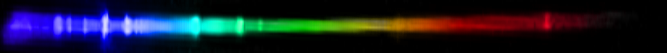 Photograph of emission spectrum of Beryllium.