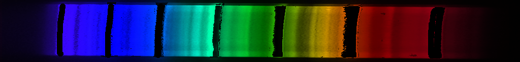 Photograph of emission spectrum of Chlorine.