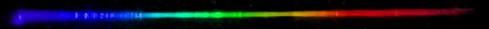 Photograph of emission spectrum of Cobalt.