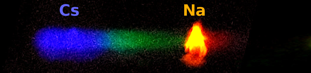 Photograph of emission spectrum of Cesium.
