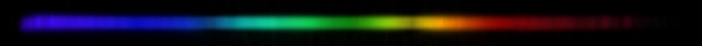 Photograph of emission spectrum of Holmium.