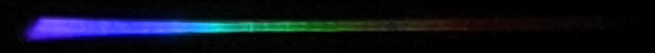 Photograph of emission spectrum of Neodymium.