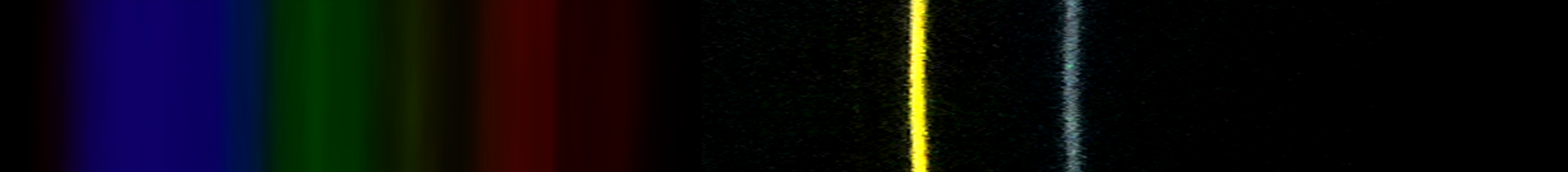 Photograph of emission spectrum of Oxygen.