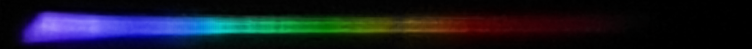 Photograph of emission spectrum of Praseodymium.
